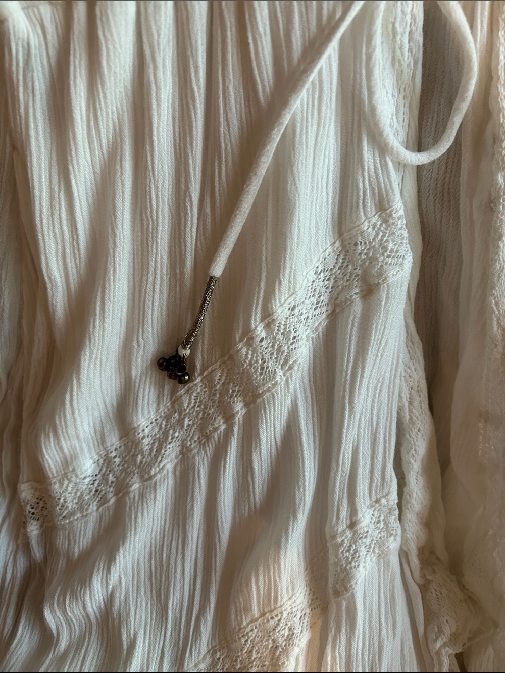 Free People Ivory Bohemian Tie-Waist Maxi Dress - Picture 6 of 6